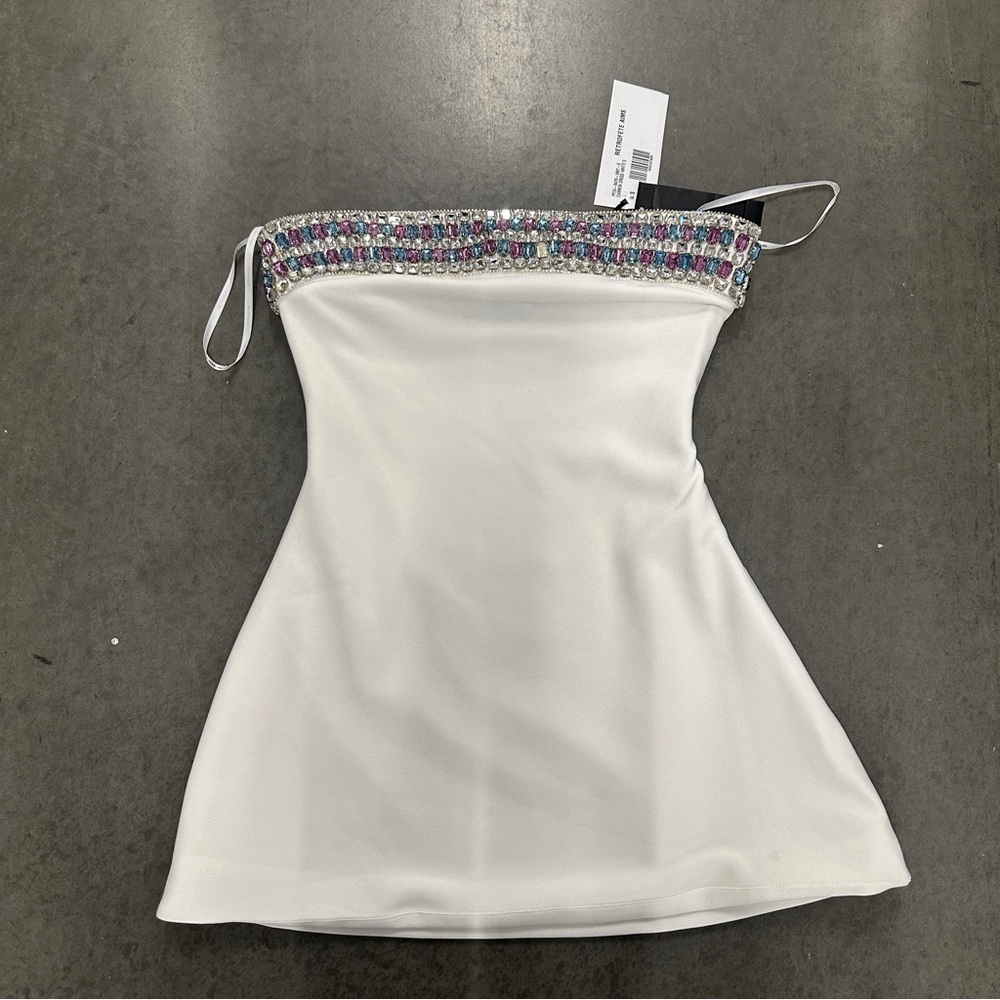 Retrofete Carmen Jeweled White Mini Dress - Picture 2 of 4